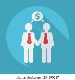 Flat modern design with shadow icons for web design and mobile applications, SEO. search Working Optimization: thought