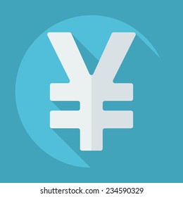 Flat modern design with shadow icons for web design and mobile applications, SEO. search Working Optimization:  yen