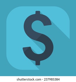 Flat modern design with shadow icons for web design and mobile applications, SEO. search Working Optimization: dollar