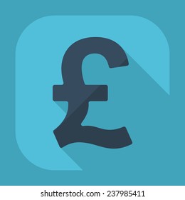 Flat modern design with shadow icons for web design and mobile applications, SEO. search Working Optimization: pound sterling