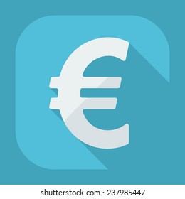 Flat modern design with shadow icons for web design and mobile applications, SEO. search Working Optimization: Euro symbol