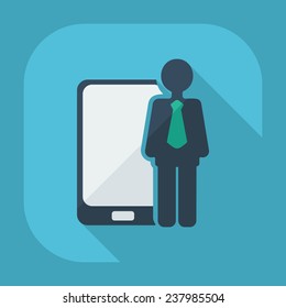 Flat modern design with shadow icons for web design and mobile applications, SEO. search Working Optimization: business icon