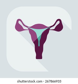 Flat modern design with shadow icons uterus