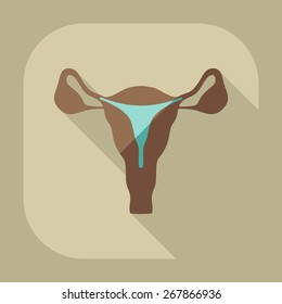 Flat modern design with shadow icons uterus