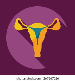 Flat modern design with shadow icons uterus