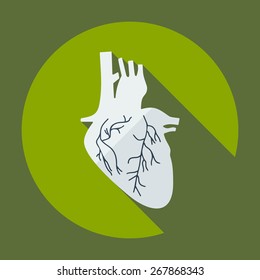 Flat modern design with shadow icons heart