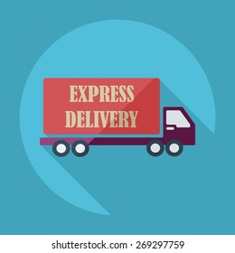 Flat modern design with shadow icons car shipping
