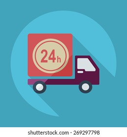 Flat modern design with shadow icons car shipping