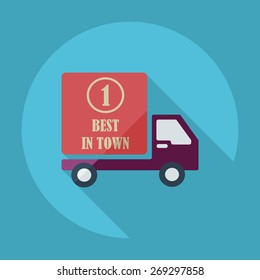 Flat modern design with shadow icons car shipping