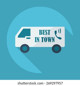 Flat modern design with shadow icons car shipping