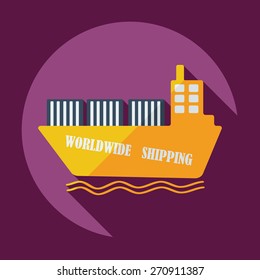 Flat modern design with shadow icons ship delivery