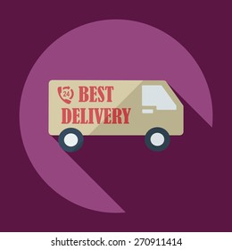Flat modern design with shadow icons car shipping