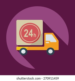 Flat modern design with shadow icons car shipping