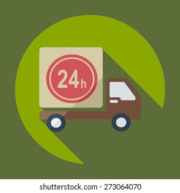 Flat modern design with shadow icons car shipping