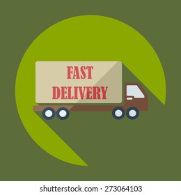 Flat modern design with shadow icons car shipping
