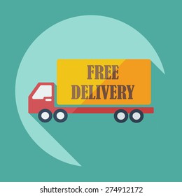 Flat modern design with shadow icons car shipping