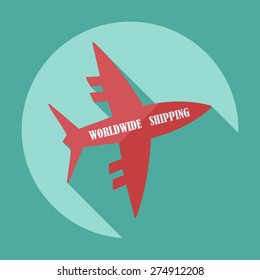 Flat modern design with shadow icons aircraft delivery