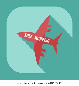 Flat modern design with shadow icons aircraft delivery