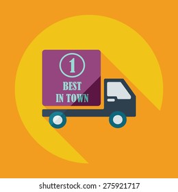 Flat modern design with shadow icons car shipping