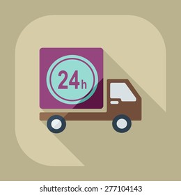 Flat modern design with shadow icons car shipping