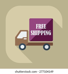 Flat modern design with shadow icons car shipping