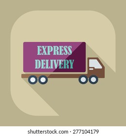 Flat modern design with shadow icons car shipping