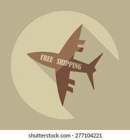 Flat modern design with shadow icons aircraft delivery