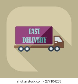 Flat modern design with shadow icons car shipping