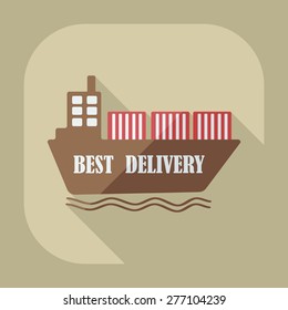 Flat modern design with shadow icons ship delivery