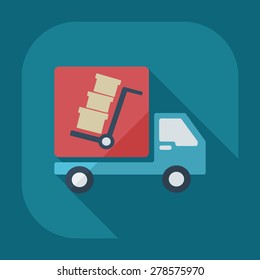Flat modern design with shadow icons car shipping