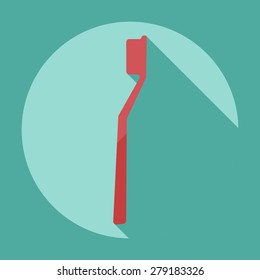 Flat modern design with shadow icons tooth brush