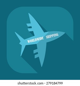 Flat modern design with shadow icons aircraft delivery