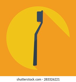 Flat modern design with shadow icons tooth brush