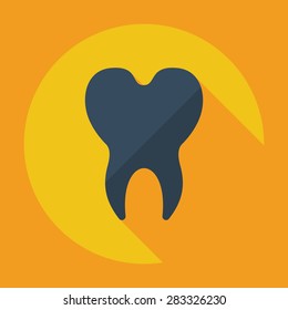 Flat modern design with shadow icons tooth