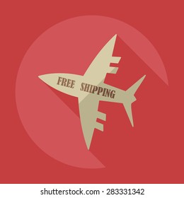 Flat modern design with shadow icons aircraft delivery
