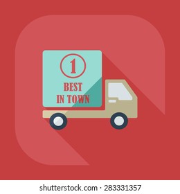 Flat modern design with shadow icons car shipping