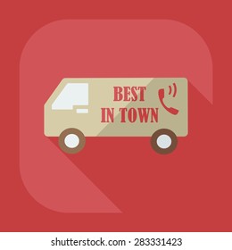 Flat modern design with shadow icons car shipping