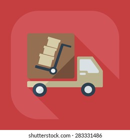 Flat modern design with shadow icons car shipping