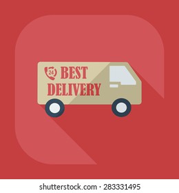 Flat modern design with shadow icons car shipping