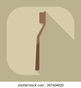 Flat modern design with shadow icons tooth brush