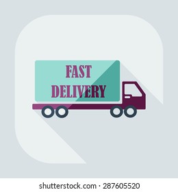 Flat modern design with shadow icons car shipping