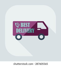 Flat modern design with shadow icons car shipping