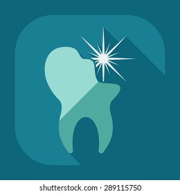 Flat modern design with shadow icons tooth