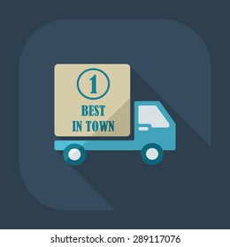Flat modern design with shadow icons car shipping