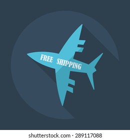 Flat modern design with shadow icons aircraft delivery