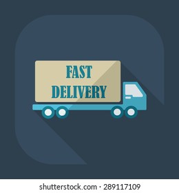 Flat modern design with shadow icons car shipping