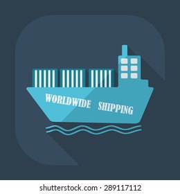 Flat modern design with shadow icons ship delivery