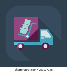 Flat modern design with shadow icons car shipping