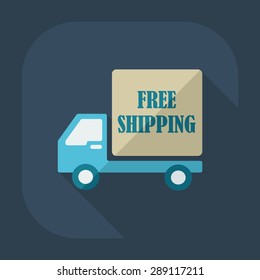 Flat modern design with shadow icons car shipping