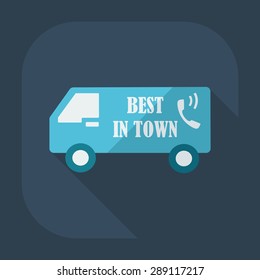 Flat modern design with shadow icons car shipping